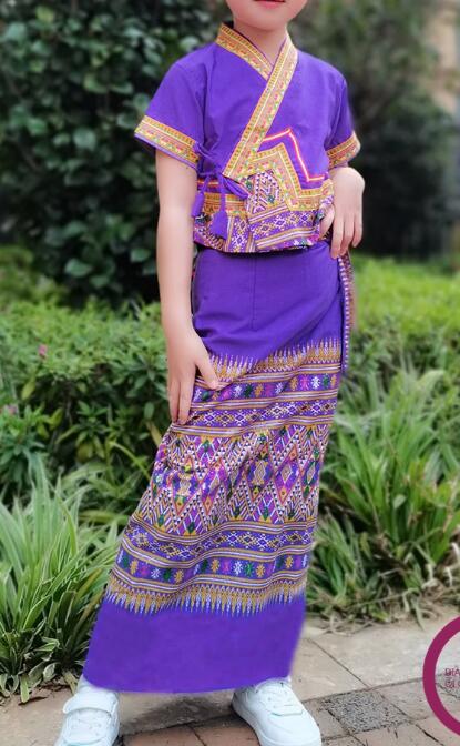 Batik Sarong Wrap - Gaun anak perempuan Thailand tradisi musim