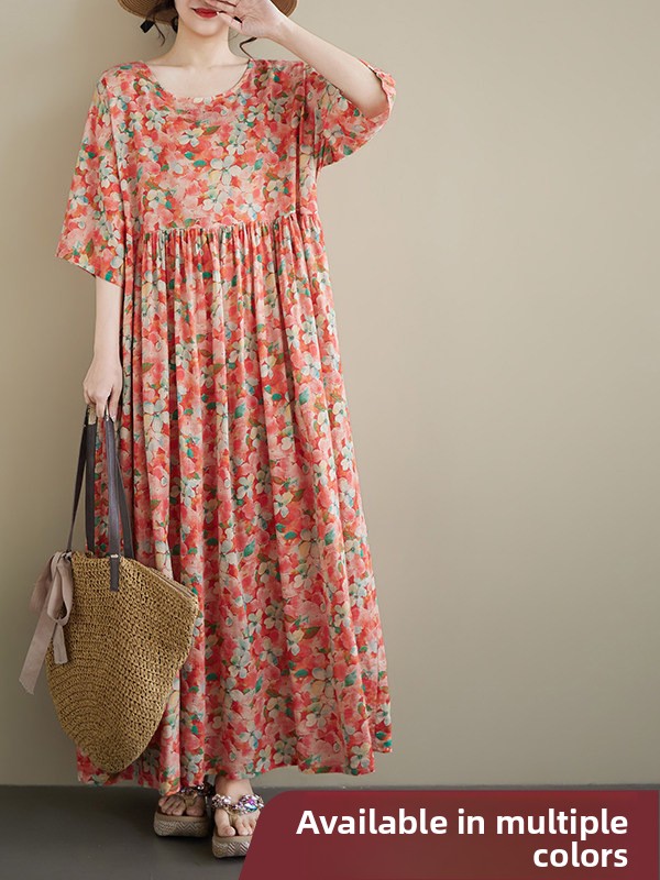 Ethnic Style Dresses - Gaun Hamil Musim Panas Ukuran Besar