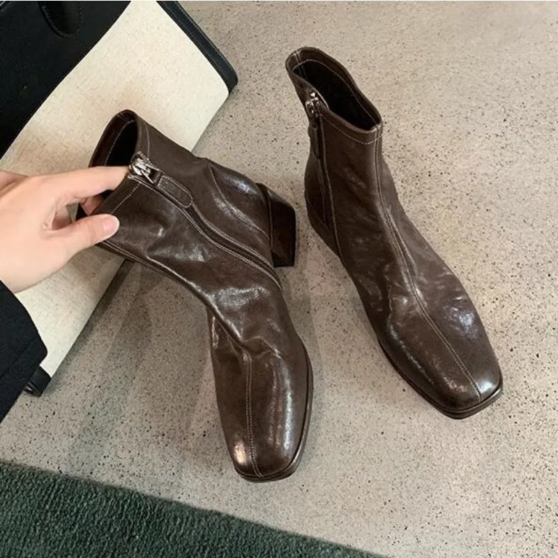 Ethnic Fashion Designer - Sepatu bot pendek kulit lembut wanita,