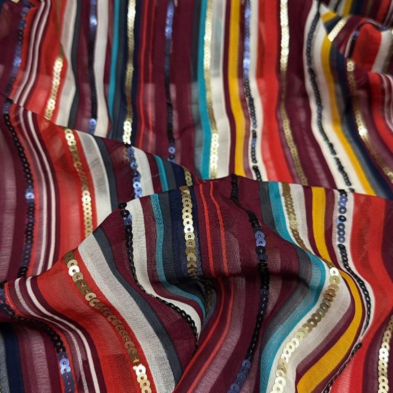Kain Payet Bordir Bergaris War - Ethnic Fashion Designer ulasan dan harga