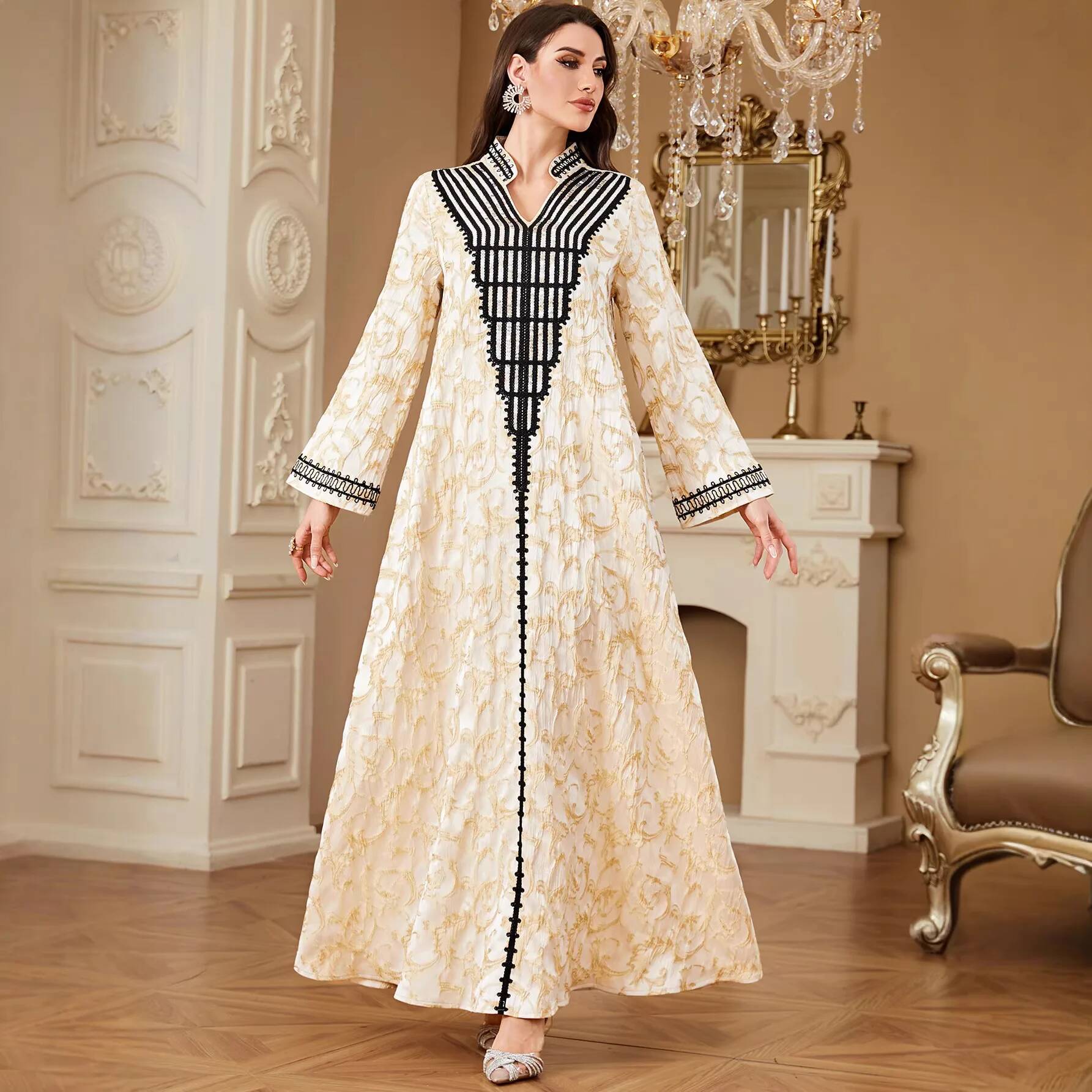 Gaun Kerah V Bordir untuk Perj - Urban Ethnic Fashion ulasan dan harga