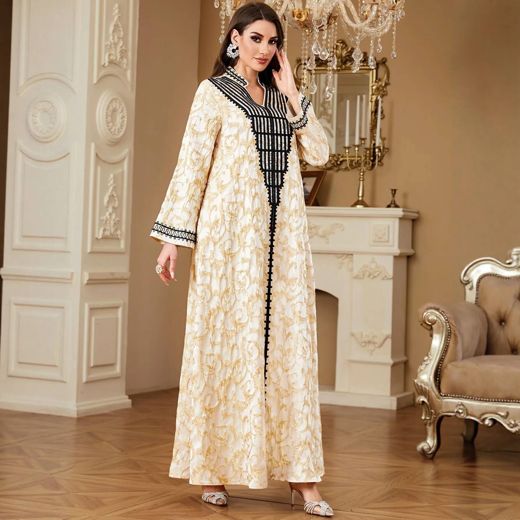 Gaun Kerah V Bordir untuk Perj - Urban Ethnic Fashion ulasan dan harga
