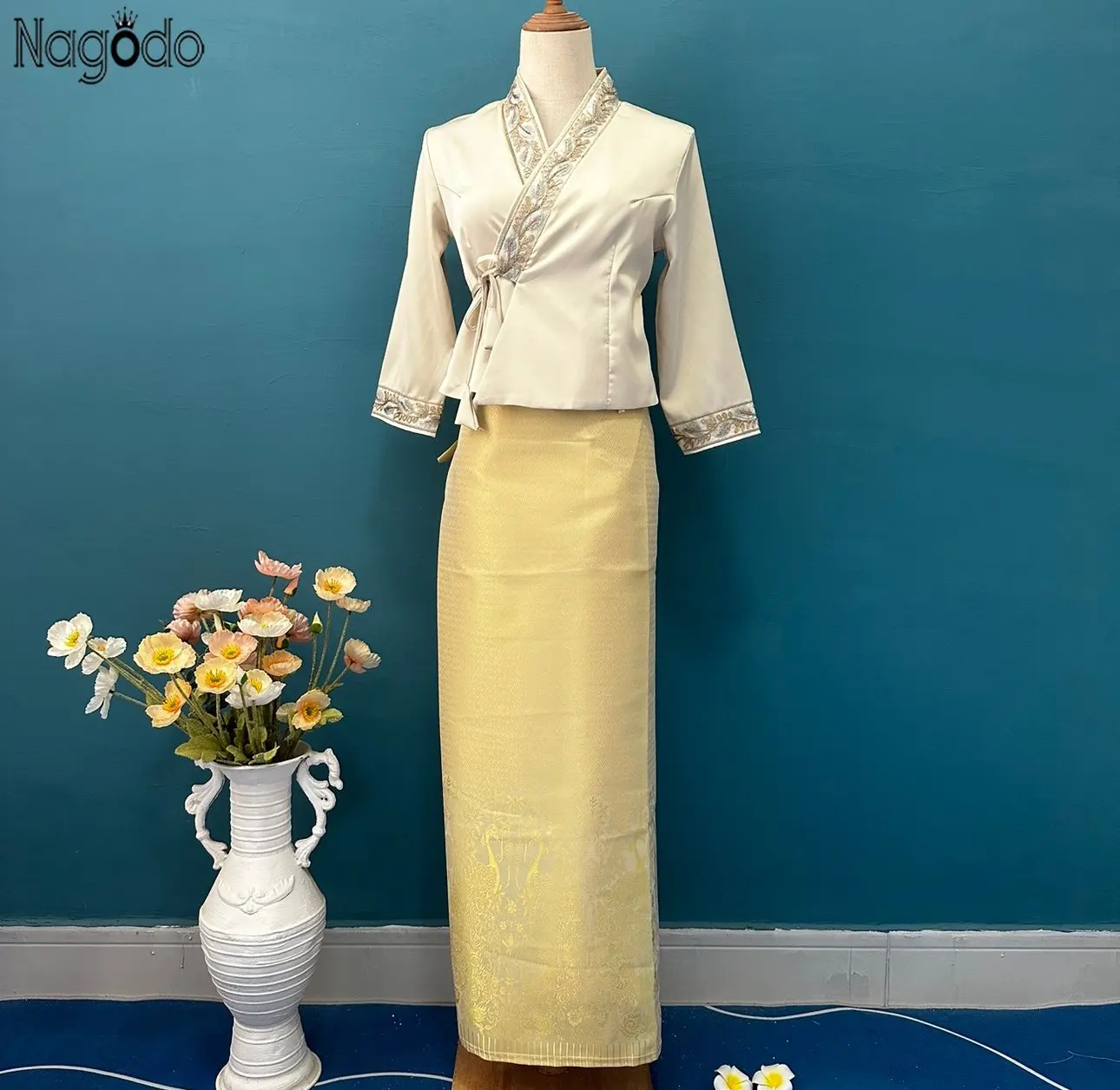 Gaun etnik Thai Dai tradisiona - Batik Sarong Wrap ulasan dan harga