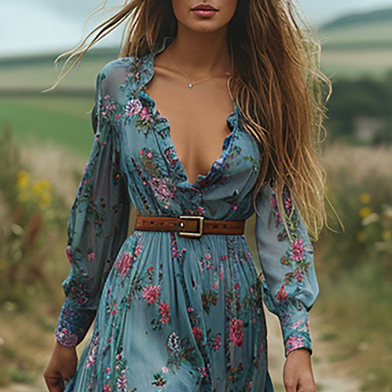 Gaun Maxi Boho wanita, gaun pa - Ethnic Boho Fashion ulasan dan harga