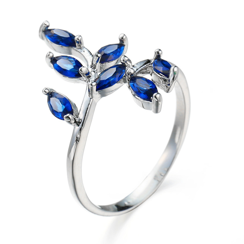 Cincin Desain Daun Biru Cantik - Ethnic Fashion Designer ulasan dan harga