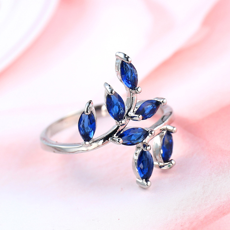 Cincin Desain Daun Biru Cantik - Ethnic Fashion Designer ulasan dan harga