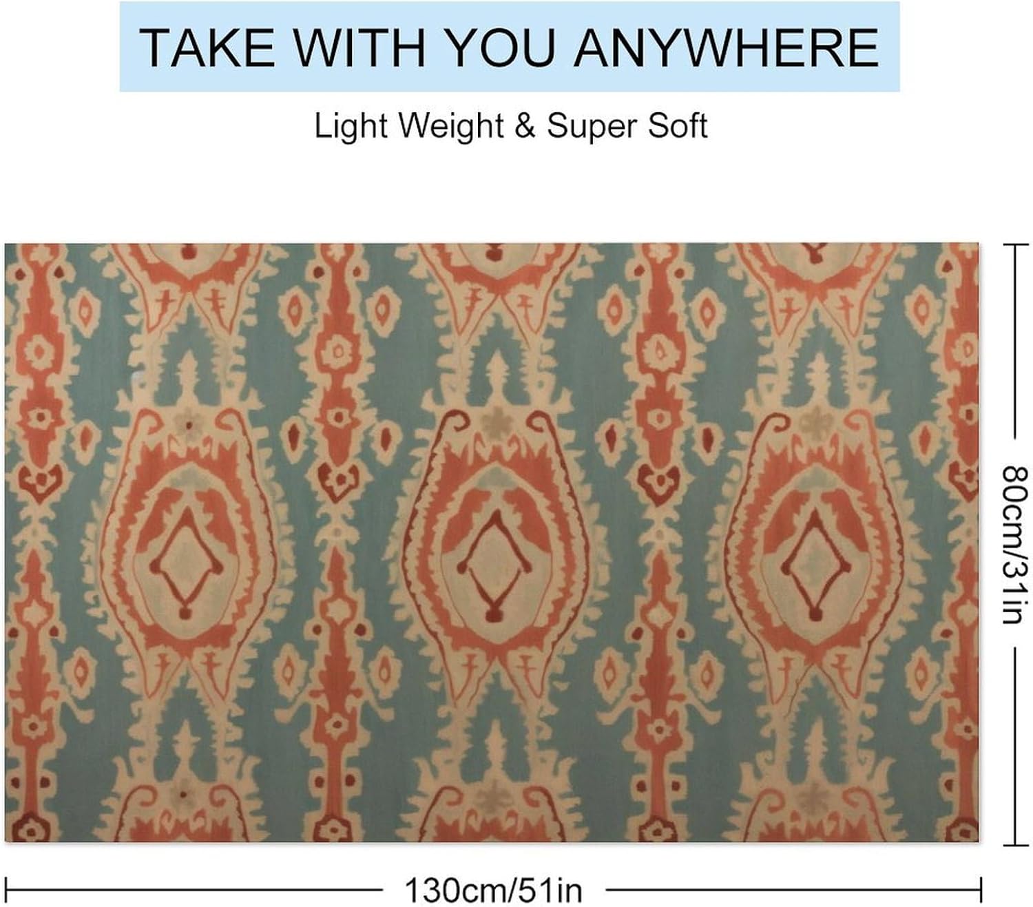 Handuk Pantai Motif Kain, Daya - Ikat Woven Fabric ulasan dan harga