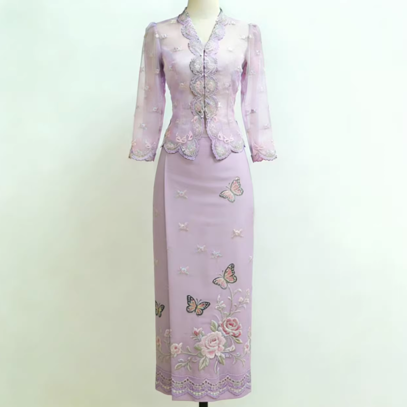 Pakaian Little Nyonya Set V-ne - Batik Sarong Wrap ulasan dan harga