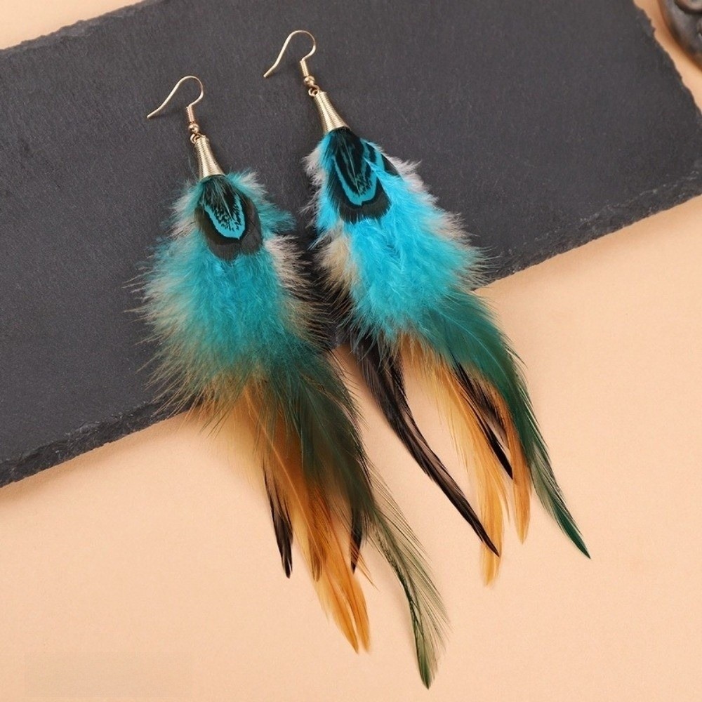 Anting-anting bulu panjang boh - Ethnic Boho Fashion ulasan dan harga