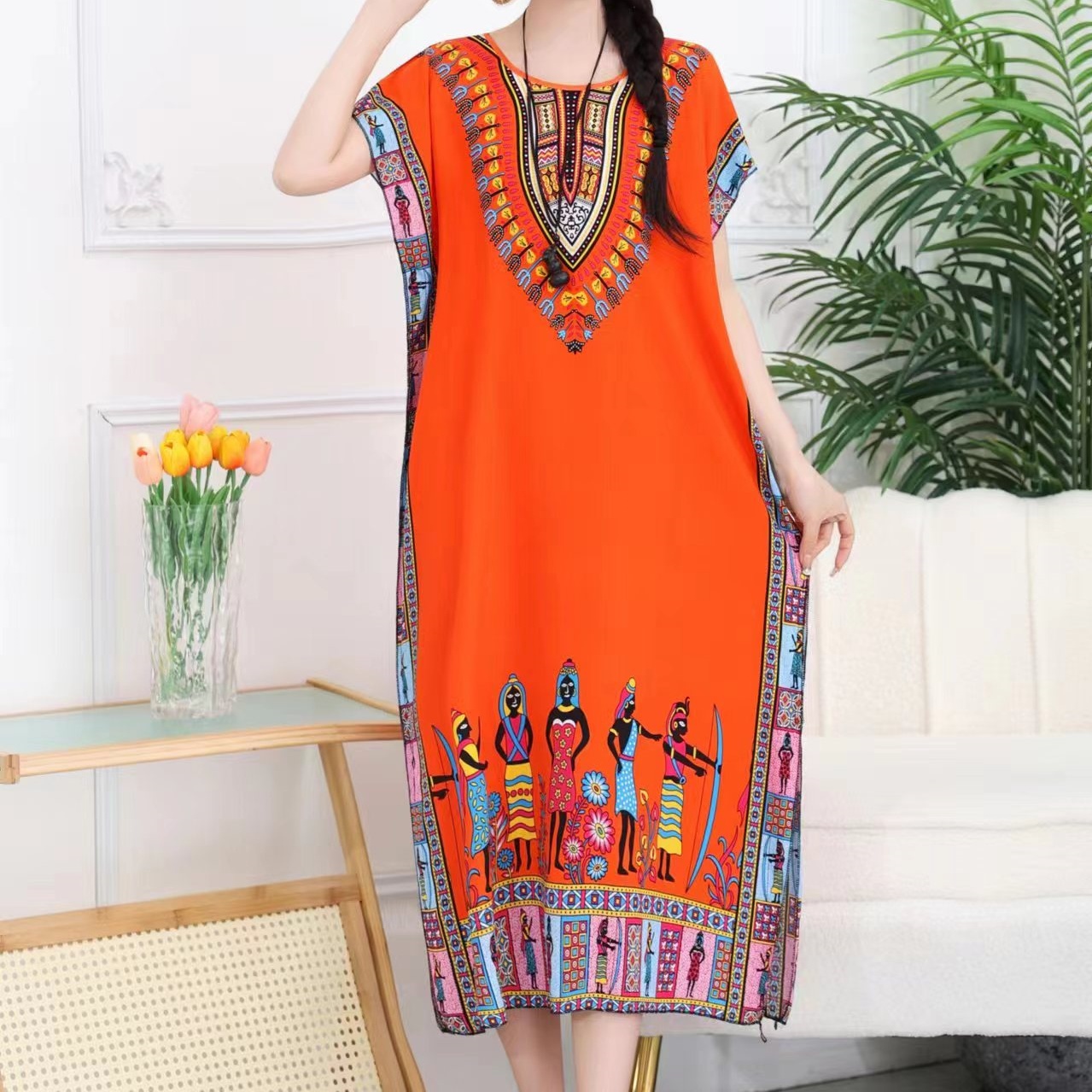 Gaun bersalin tunik longgar le - Ethnic Boho Fashion ulasan dan harga