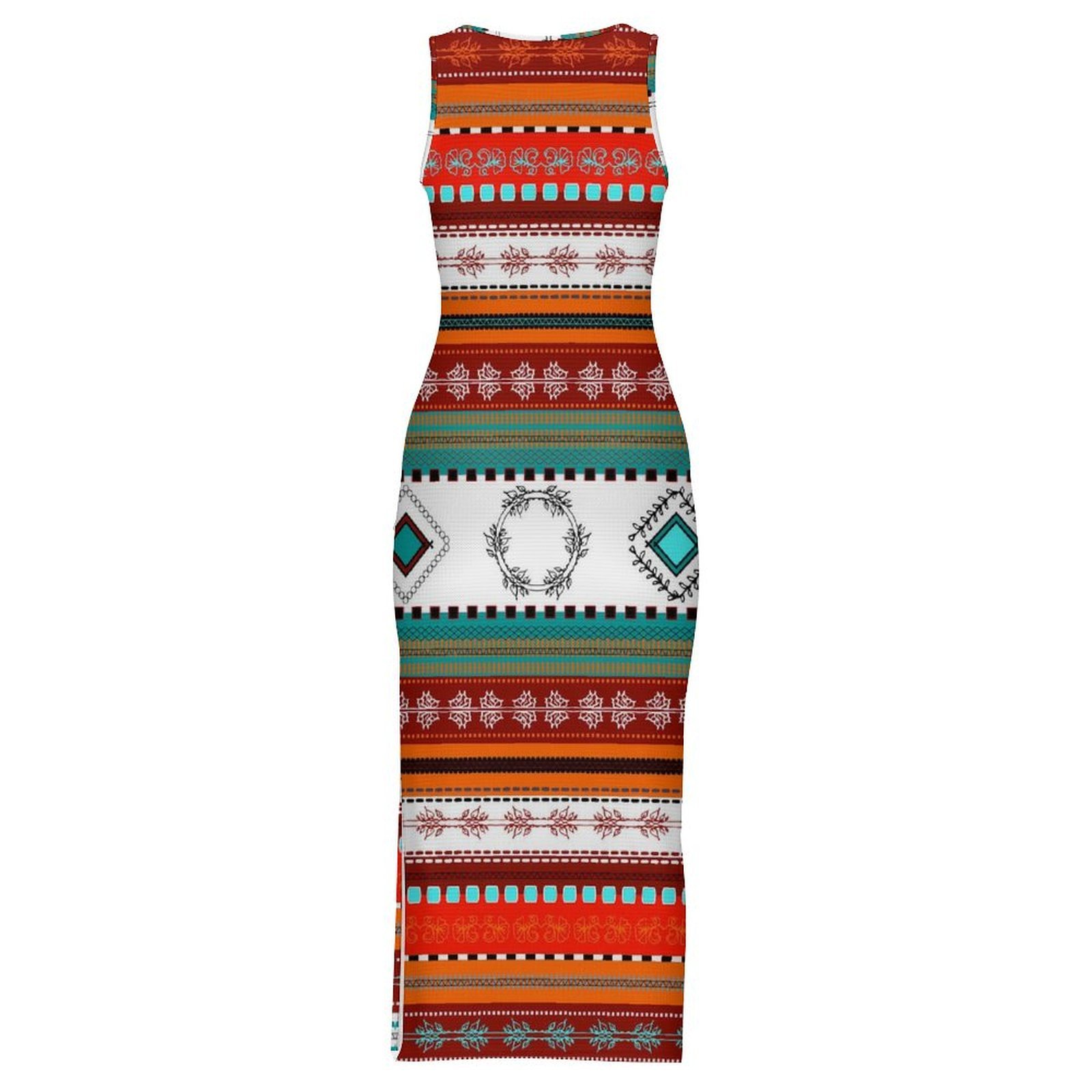 Gaun Maxi Tanpa Lengan Motif T - Ethnic Boho Fashion ulasan dan harga